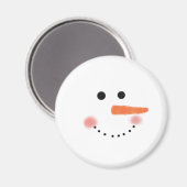 Niedlich Snowman Face Round Magnet (Vorderseite/Rückseite)