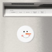 Niedlich Snowman Face Round Magnet (In Situ (Geschirrspüler))
