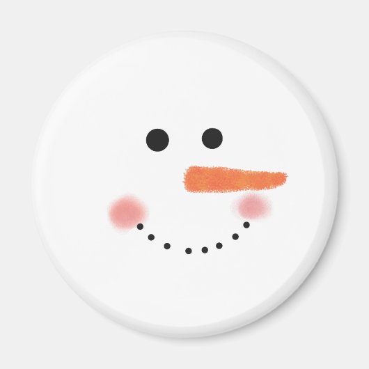 Niedlich Snowman Face Round Magnet (Vorne)