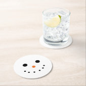 Niedlich Snowman Face Runder Pappuntersetzer (Vor Ort)