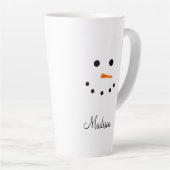 Niedlich Snowman Face White Christmas Personalisie Milchtasse (Rechte Ecke)