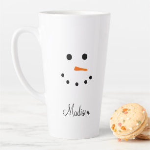 Niedlich Snowman Face White Christmas Personalisie Milchtasse