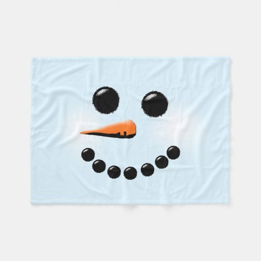Niedlich Snowman Face Winterurlaub Snowmen Weihnac Fleecedecke (Vorderseite (Horizontal))