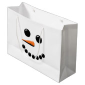 Niedlich Snowman Face Winterurlaub Snowmen Weihnac Große Geschenktüte (Vorderseite Schrägansicht)