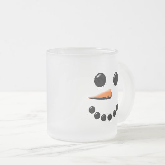Niedlich Snowman Face Winterurlaub Snowmen Weihnac Mattglastasse (VorderseiteRechts)