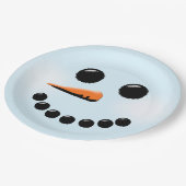 Niedlich Snowman Face Winterurlaub Snowmen Weihnac Pappteller (Schrägansicht)