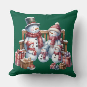 Niedlich Snowman-Familienweihnachtskissen Kissen