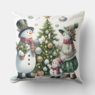 Niedlich Snowman-Familienweihnachtskissen Kissen