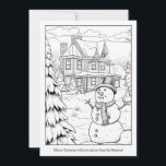 Niedlich Snowman Family Zuhause Art Colour Weihnac Feiertagskarte<br><div class="desc">Printable Niedliche Snowman Family Zuhause Art Weihnachtskarte für Kinder und Erwachsene zu färben. Sie können den Text bearbeiten/löschen. Das sind weitere 100% Schnürhammer Designs.</div>
