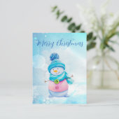Niedlich Snowman Feiertagspostkarte (Stehend Vorderseite)