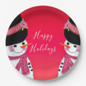 Niedlich Snowman Festive Pappteller (Vorderseite)