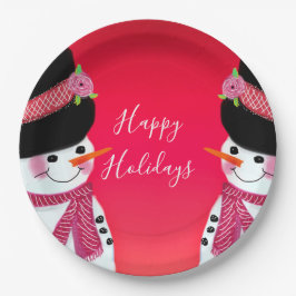 Niedlich Snowman Festive Pappteller