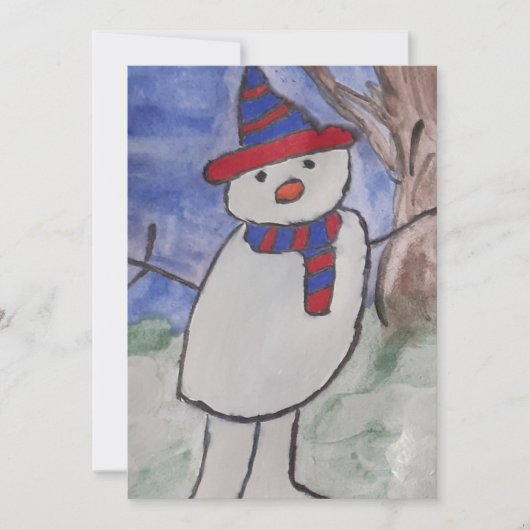 Niedlich Snowman Flat Christmas Card Feiertagskarte (Vorderseite)