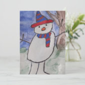 Niedlich Snowman Flat Christmas Card Feiertagskarte (Stehend Vorderseite)