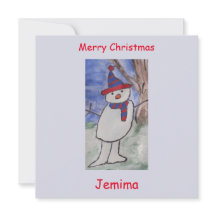 Niedlich Snowman Flat Christmas Card