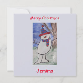 Niedlich Snowman Flat Christmas Card Karte