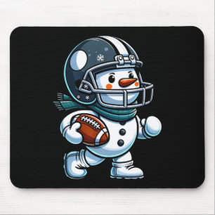 Niedlich Snowman Football Player Football Christma Mousepad