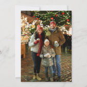 Niedlich Snowman Foto Weihnachtskarte Einladung (Rückseite)