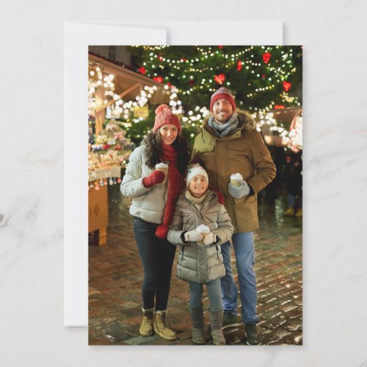 Niedlich Snowman Foto Weihnachtskarte Einladung (Rückseite)