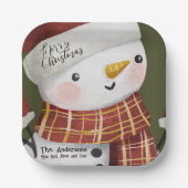 Niedlich Snowman Frohe Weihnachten Pappteller (Vorderseite)
