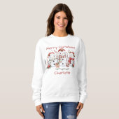 Niedlich Snowman Frohe Weihnachts-Shirt mit Namen Sweatshirt (Vorne ganz)