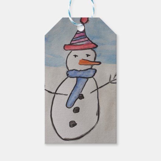 Niedlich Snowman Geschenkanhänger (Vorderseite)