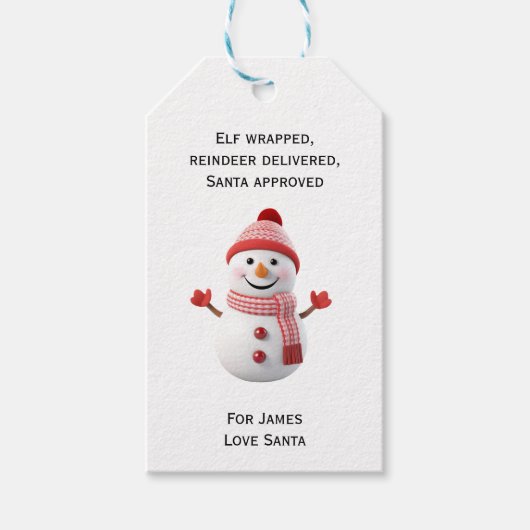 Niedlich Snowman Geschenkanhänger (Vorderseite)
