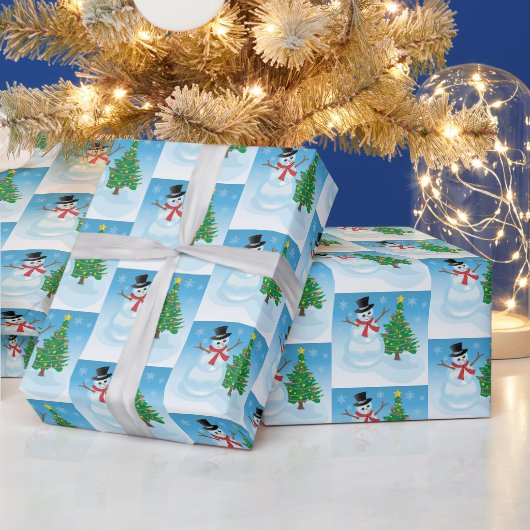 Niedlich Snowman Geschenkpapier (Feiertage)
