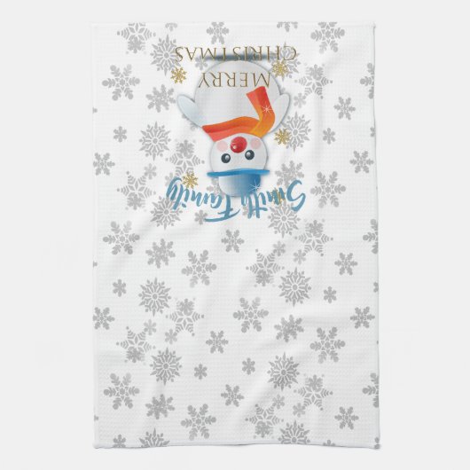 Niedlich Snowman Geschirrtuch (Vertikal)