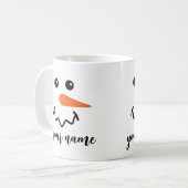 Niedlich Snowman-Gesicht - Kundenname Kaffeetasse (Vorderseite Links)