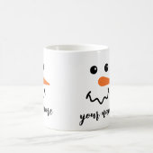 Niedlich Snowman-Gesicht - Kundenname Kaffeetasse (Mittel)