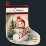 Niedlich Snowman Girl Personalisiert Großer Weihnachtsstrumpf<br><div class="desc">Mit unserem Niedlichen Snowman Girl Grosser Weihnachtsweihnachtskinder bringen Sie Ihrem Zuhause einen Feiertag! Ideal für Geschenke und Goodies, ist es eine angenehme Ergänzung zu Ihren Festlichkeiten. Personalisieren Sie sich mit diesem besonderen Namen und Jahr für einen wunderbaren Sake! Exklusive Designs, die speziell für Sie aus My Baby Boutique erstellt wurden!...</div>