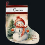 Niedlich Snowman Girl Personalisiert Großer Weihnachtsstrumpf<br><div class="desc">Mit unserem Niedlichen Snowman Girl Grosser Weihnachtsweihnachtskinder bringen Sie Ihrem Zuhause einen Feiertag! Ideal für Geschenke und Goodies, ist es eine angenehme Ergänzung zu Ihren Festlichkeiten. Personalisieren Sie sich mit diesem besonderen Namen und Jahr für einen wunderbaren Sake! Exklusive Designs, die speziell für Sie aus My Baby Boutique erstellt wurden!...</div>