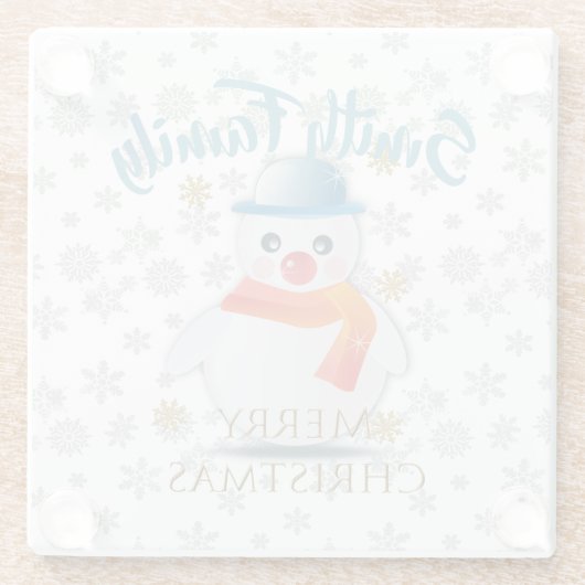 Niedlich Snowman Glasuntersetzer (Rückseite)