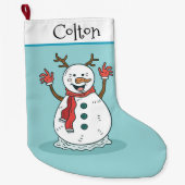 Niedlich Snowman Großer Weihnachtsstrumpf (Vorderseite)