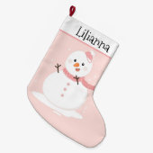 Niedlich Snowman Großer Weihnachtsstrumpf (Vorderansicht (hängend))