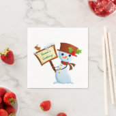 Niedlich Snowman Holiday Party Paper Napkin Set Serviette (Beispiel)