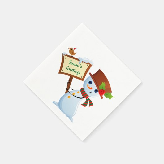 Niedlich Snowman Holiday Party Paper Napkin Set Serviette (Ecke)