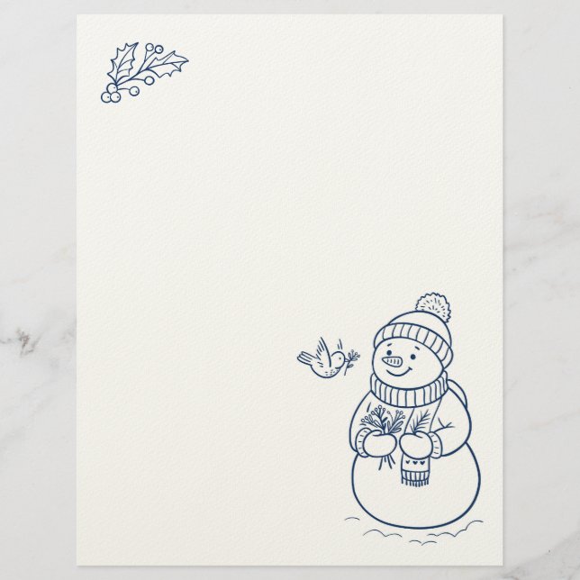 Niedlich Snowman Holiday Stationery Briefbogen (Vorderseite)