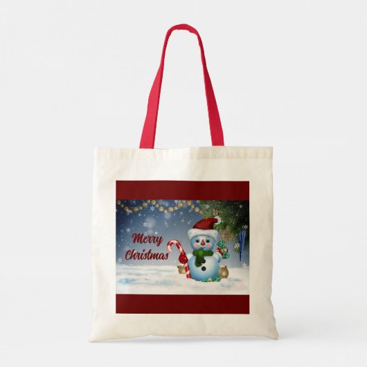 Niedlich Snowman Holiday Tote Bag Tragetasche (Rückseite)