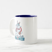 Niedlich Snowman Hot Chocolate Weather Retro Zweifarbige Tasse (Vorderseite Links)
