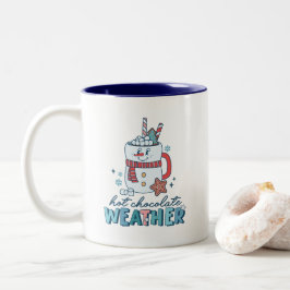 Niedlich Snowman Hot Chocolate Weather Retro Zweifarbige Tasse