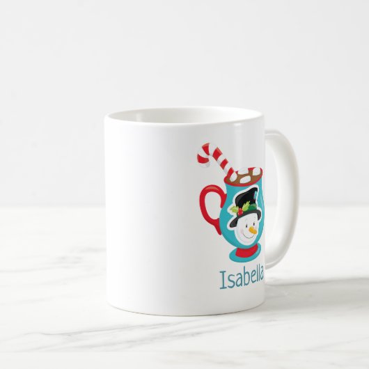 Niedlich Snowman Hot Cocoa Personalisierte Weihnac Kaffeetasse (VorderseiteRechts)