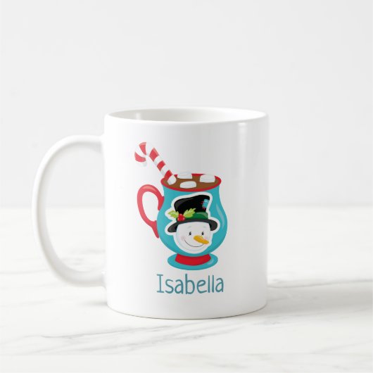 Niedlich Snowman Hot Cocoa Personalisierte Weihnac Kaffeetasse (Links)