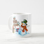 Niedlich Snowman Igel Holly Jolly Weihnachten Kaffeetasse (Vorderseite Links)