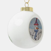 Niedlich Snowman Keramik Kugel-Ornament (Links)