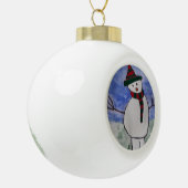 Niedlich Snowman Keramik Kugel-Ornament (Links)