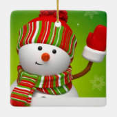 Niedlich Snowman Keramik Ornament (Rückseite)