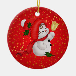 Niedlich Snowman Keramik Ornament