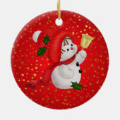 Niedlich Snowman Keramik Ornament (Hinten)